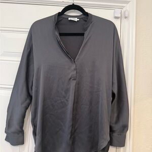 R Label The Reset Satin Mandarin collar Top